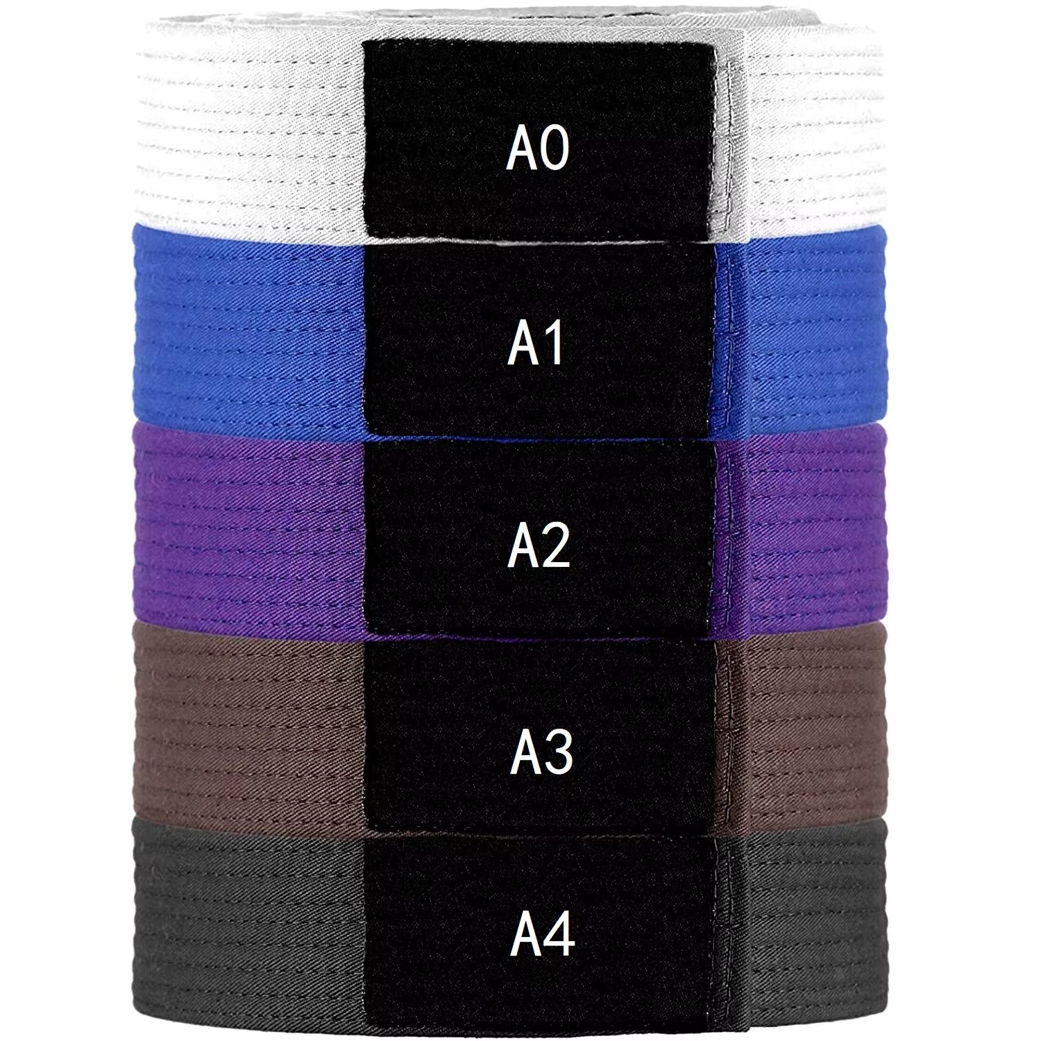 Brazilian Jiu Jitsu BJJ Belts 215Cm - 315Cm Adult A0 A1 A2 A3 A4 Black Brown Purple Blue White Free Embroidery Name
