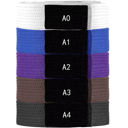 Brazilian Jiu Jitsu BJJ Belts 215Cm - 315Cm Adult A0 A1 A2 A3 A4 Black Brown Purple Blue White Free Embroidery Name