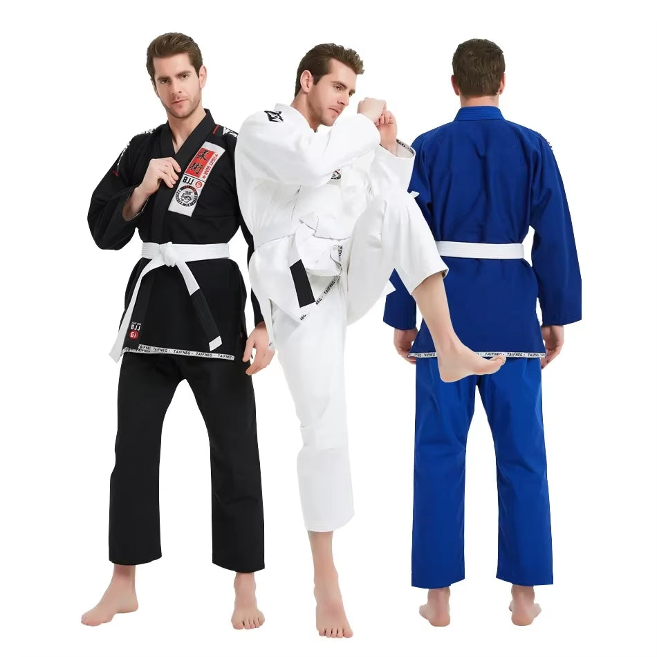 Brazilian Jiu Jitsu Gi Bjj Kimono Blue 450 Grams MMA Uniform Preshrunk Grappling Gis for Men Women with White Belt