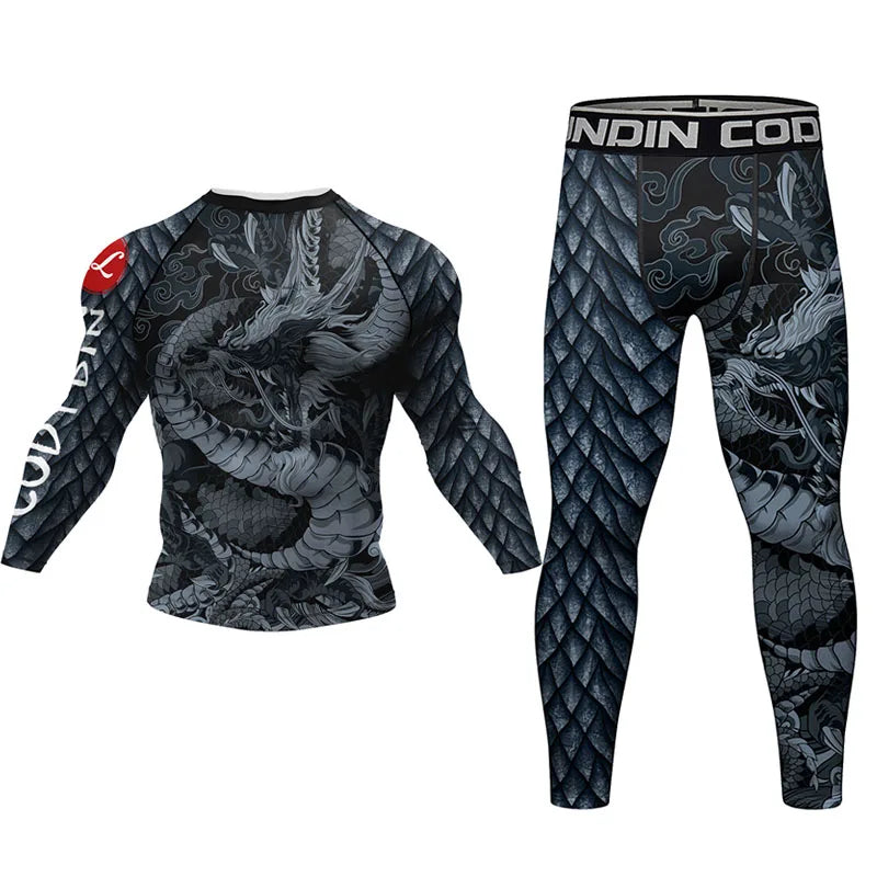 Mma Shorts Jiu Jitsu T-Shirt Pant Sets Rashguard Bjj Full Body Mens Women Compression Boxing Jerseys Rash Guard Clothing Suits