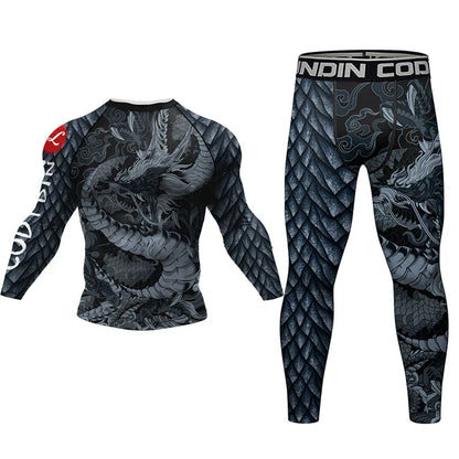 Mma Shorts Jiu Jitsu T-Shirt Pant Sets Rashguard Bjj Full Body Mens Women Compression Boxing Jerseys Rash Guard Clothing Suits